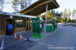 Ausfahrt Richtung Leutkirch – Center Parcs Park Allgäu, Foto Nov. 2018