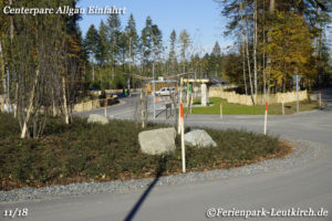 Einfahrt zum Ferienpark – Center Parcs Park Allgäu, Foto Nov. 2018