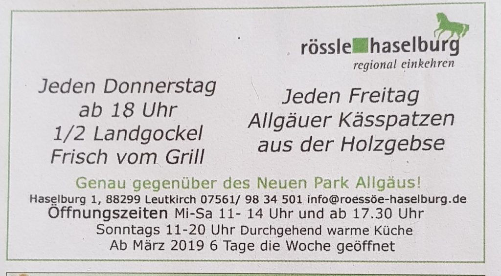 Roessle Haselburg bei CP Allgaeu