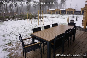 8er-Exclusivehaus 841 – Terrasse – Center Parcs Park Allgäu, Foto Dez. 2018