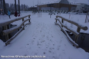 Neuschnee im Ferienpark – Center Parcs Park Allgäu, Foto Dez. 2018