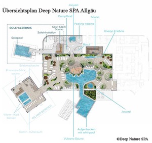 Grundriss Plan vom Deep Nature SPA | Center Parcs Allgäu Ferienpark Leutkirch