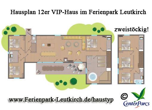 Hausplan 12er VIP-Haus Center Parcs Allgäu Ferienpark Leutkirch
