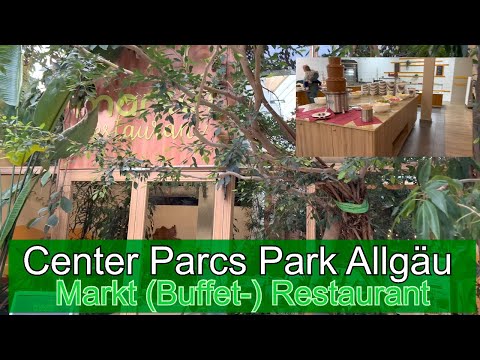 Das Markt-Restaurant (Buffet) im Market Dome – Video Center Parcs Allgäu
